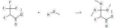 Propanoic acid,2,3,3,3-tetrafluoro-, methyl ester can be used to produce 2-fluoro-3,3,3-trimethoxy-propionic acid methyl ester